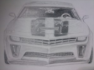 2009 Chevy Camaro Drawing | Drawing of Bumblebee in car form