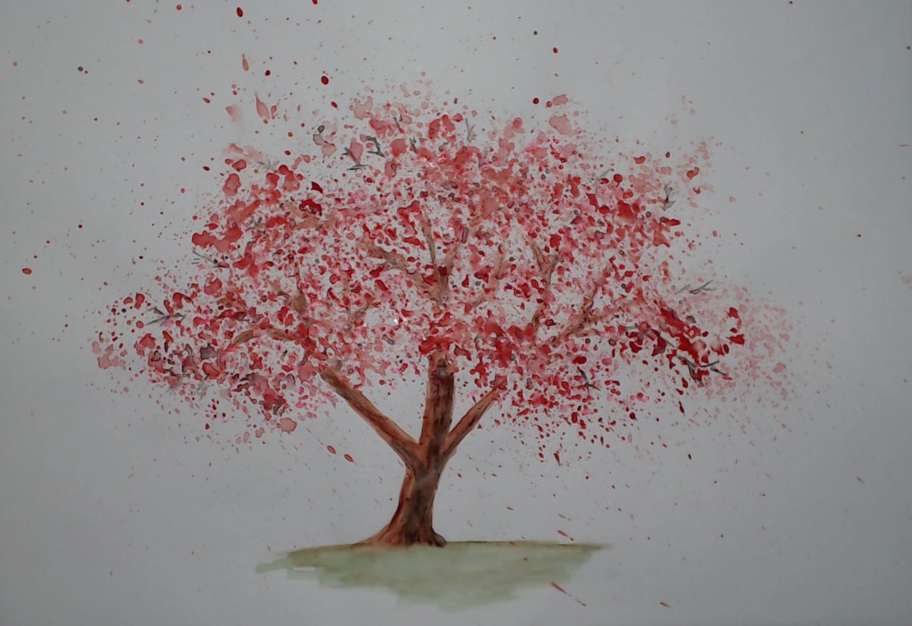 Easy Watercolor Cherry Tree | Painting a Cherry Blossom Tree