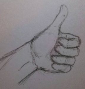 Pencil Drawing of Thumbs Up - Dreams of An Aspiring Artist