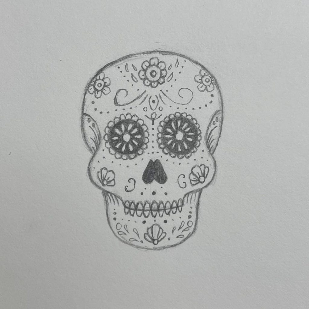 Sugar Skull pencil drawing 4