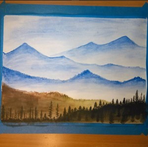 Mountainscape painting